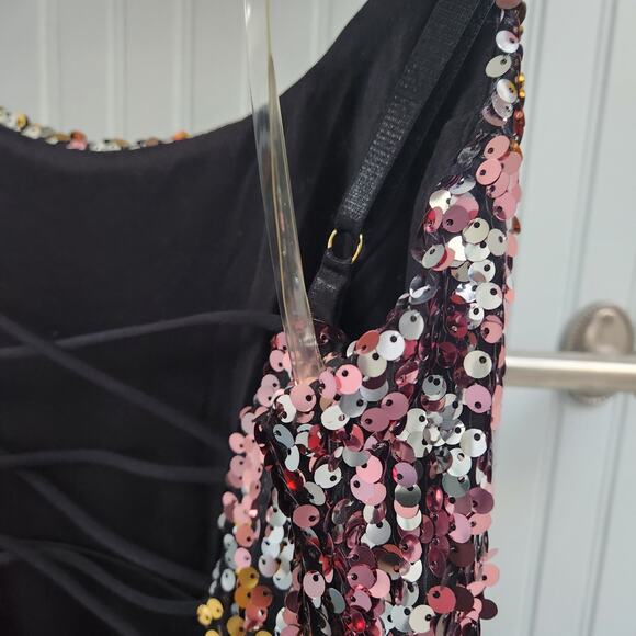 Shop17 Multicolored Strappy Sequin Scoop Tie Back Dress - Picture 5 of 9